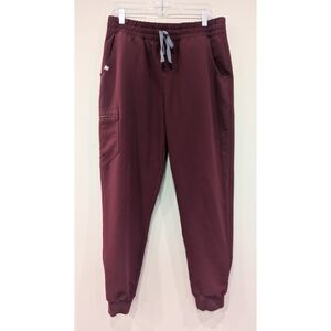 FIGS High Waisted Zamora Joggers In Burgundy Size Large